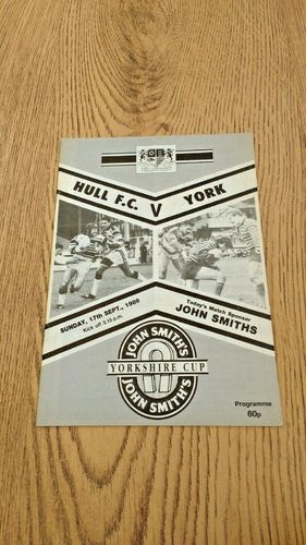 Hull v York Sept 1989 Yorkshire Cup Rugby League Programme