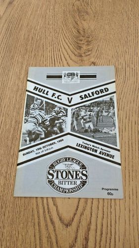 Hull v Salford Oct 1989 Rugby League Programme