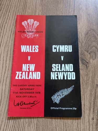 Wales v New Zealand 1978