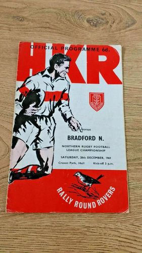 Hull KR v Bradford Northern Dec 1969 Rugby League Programme