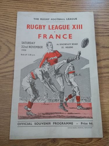 Rugby League XIII v France 1958