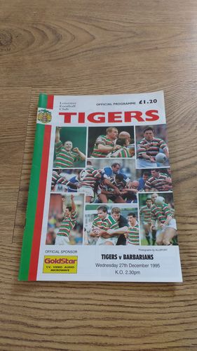 Leicester v Barbarians Dec 1995 Rugby Programme