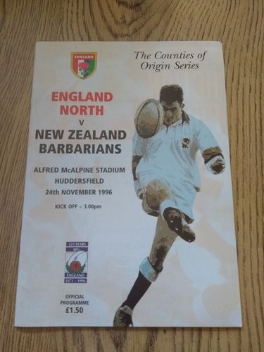 England North v New Zealand Barbarians Nov 1996 Rugby Programme