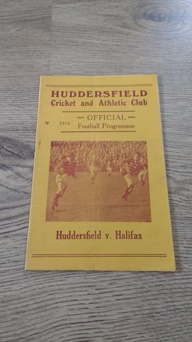 Huddersfield v Halifax May 1963 Rugby League Programme