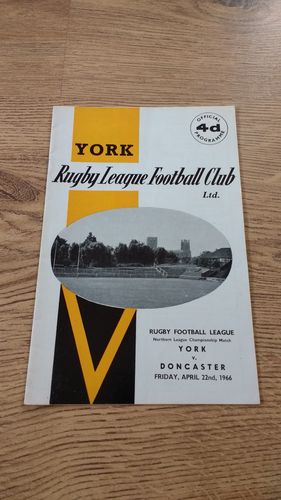 York v Doncaster Apr 1966 Rugby League Programme