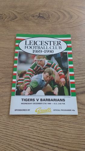 Leicester v Barbarians Dec 1989 Rugby Programme