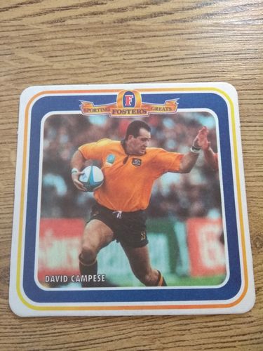 David Campese - Fosters Sporting Greats Rugby Beermat