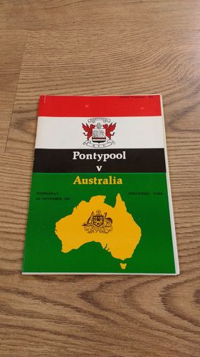 Pontypool v Australia 1981 Rugby Programme