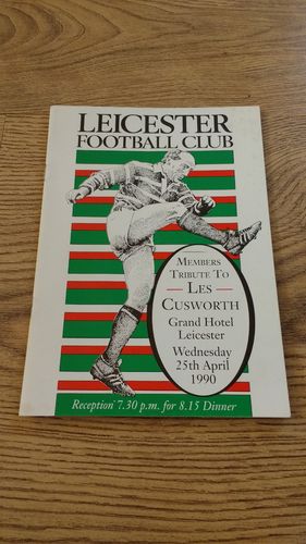 Members Tribute to Les Cusworth 1990 Signed Rugby Dinner Menu