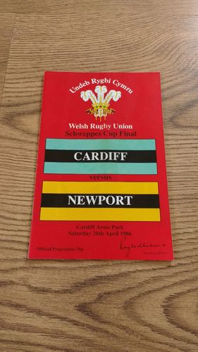 Cardiff v Newport 1986 Schweppes Cup Final Rugby Programme