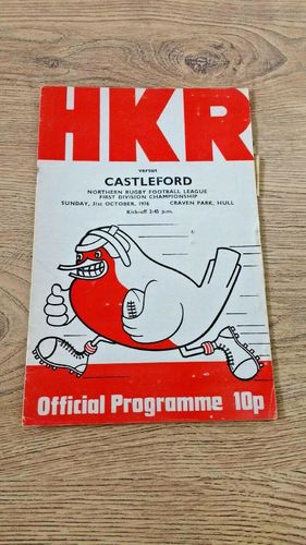 Hull KR v Castleford Oct 1976 Rugby League Programme