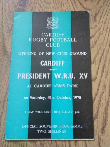 Cardiff v President WRU XV 1970 Rugby Programme