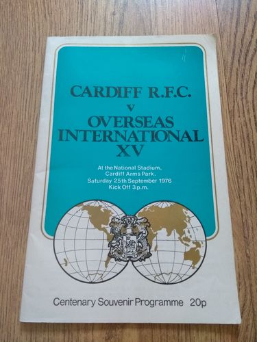 Cardiff v Overseas International XV 1976 Centenary Match Rugby Programme