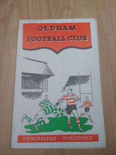 Oldham v Barrow Dec 1953 Rugby League Programme