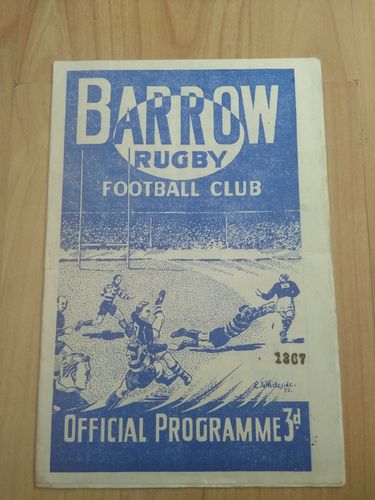 Barrow v Rochdale Oct 1952 Rugby League Programme
