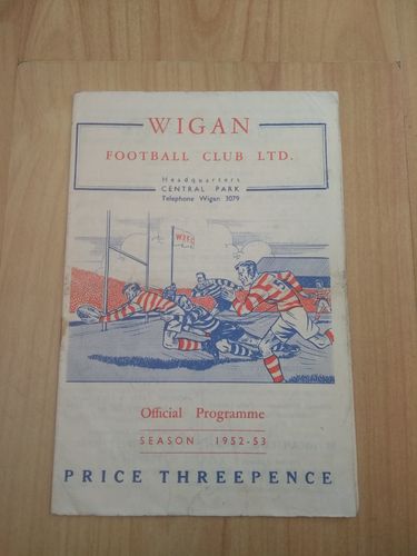 Wigan v Barrow Jan 1953 Rugby League Programme