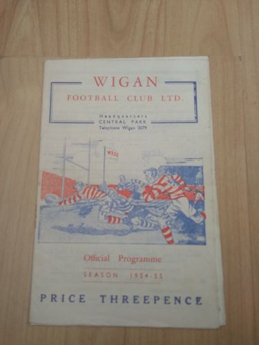 Wigan v Barrow Mar 1955 Rugby League Programme