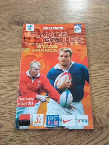 France v Wales 2001 Rugby Programme