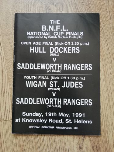 Hull Dockers v Saddleworth 1991 BARLA National Cup Final Rugby League Programme