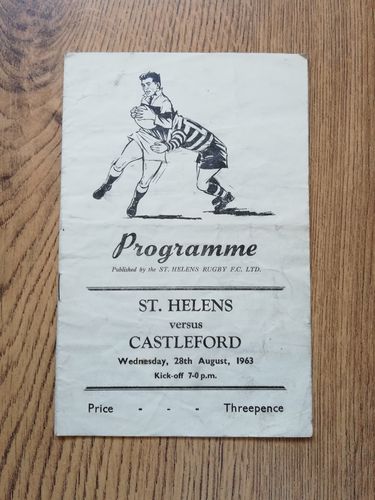 St Helens v Castleford Aug 1963 Rugby League Programme