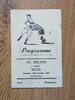 St Helens v Hull Oct 1963 Rugby League Programme