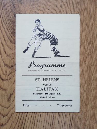 St Helens v Halifax Apr 1963 Rugby League Programme