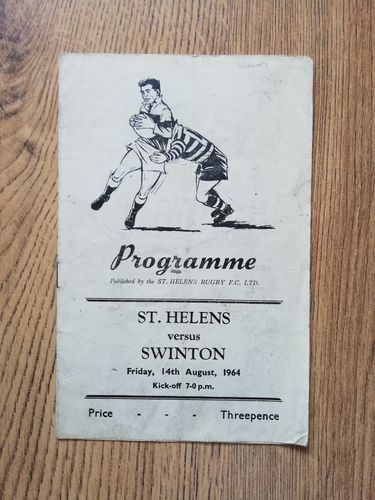 St Helens v Swinton Aug 1964 Rugby League Programme