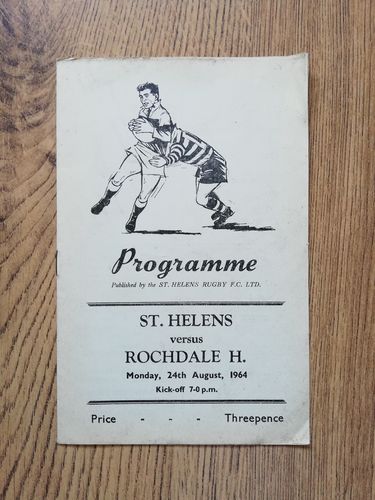 St Helens v Rochdale Hornets Aug 1964 Rugby League Programme
