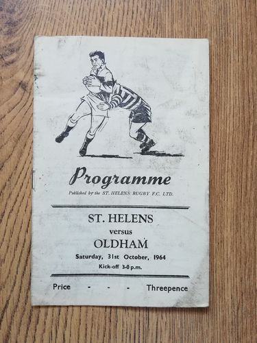 St Helens v Oldham Oct 1964 Rugby League Programme