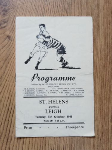 St Helens v Leigh Oct 1965 BBC2 Floodlit Trophy Rugby League Programme