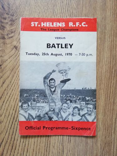 St Helens v Batley Aug 1970 Rugby League Programme