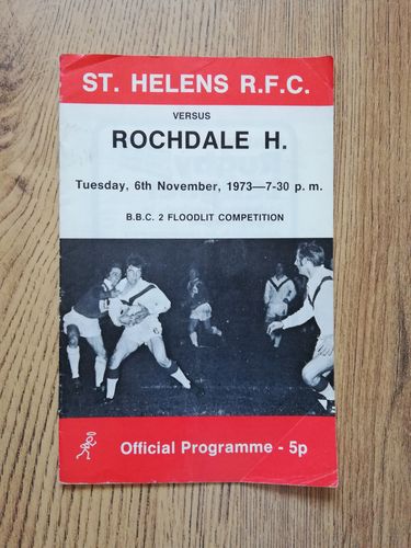 St Helens v Rochdale Hornets 1973 BBC2 Floodlit Trophy Rugby League Programme