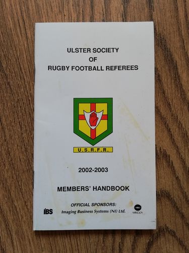 Ulster Society of Rugby Referees 2002-2003 Members' Handbook