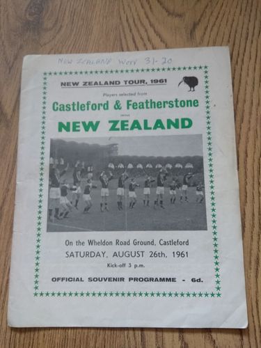 Castleford & Featherstone v New Zealand 1961 Rugby League Programme