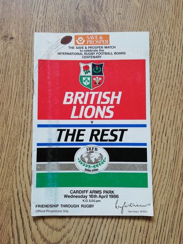 British Lions v The Rest 1986