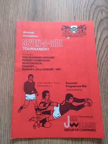 Cardiff High School Old Boys Sevens 1982 Rugby Programme