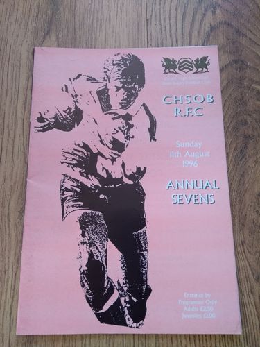 Cardiff High School Old Boys Sevens 1996 Rugby Programme