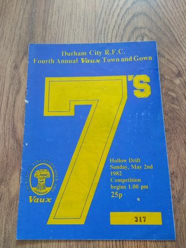 Durham City Town and Gown Sevens 1982 Rugby Programme