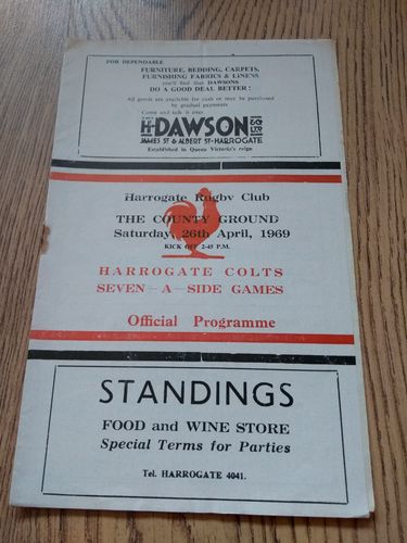 Harrogate Sevens 1969 Rugby Programme