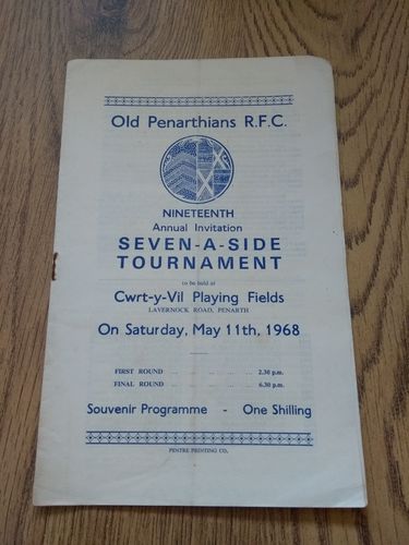 Old Penarthians Sevens May 1968 Rugby Programme