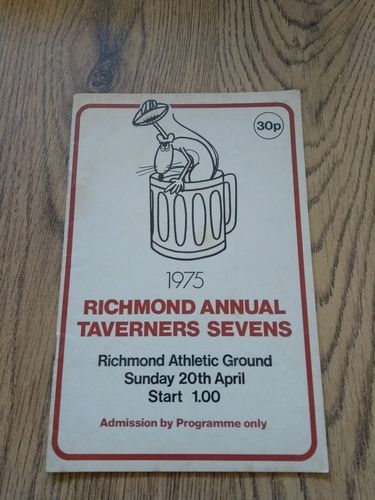 Richmond Taverners Sevens Apr 1975 Rugby Programme