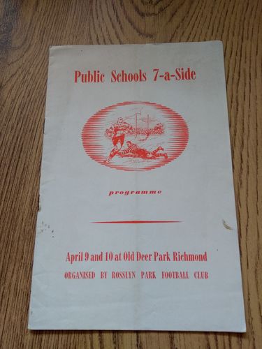 Rosslyn Park Public Schools Sevens Apr 1947 Rugby Programme