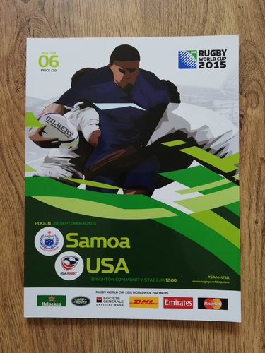 Samoa v USA 2015 Pool B Rugby World Cup Programme