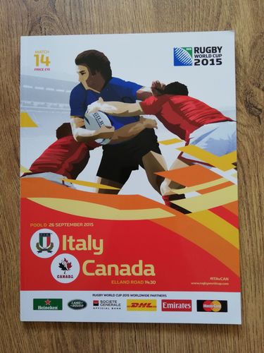 Italy v Canada 2015 Pool D Rugby World Cup Programme