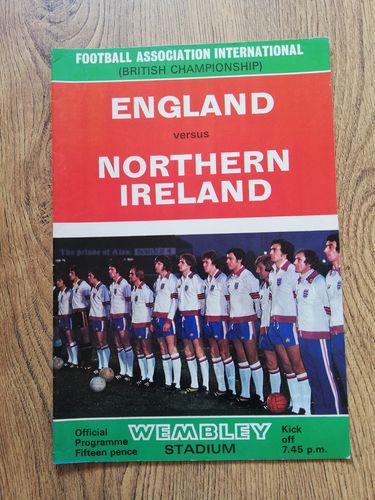 England v Northern Ireland May 1976 Football Programme
