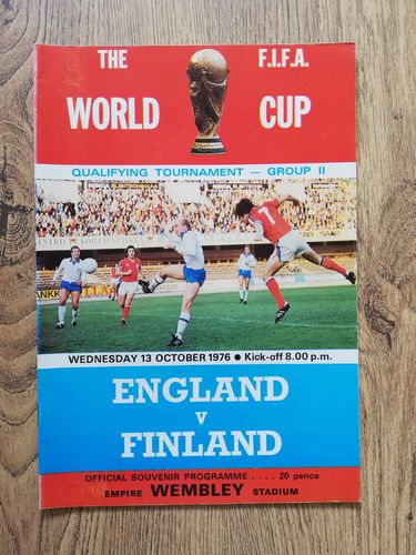 England v Finland Oct 1976 World Cup Qualifier Football Programme