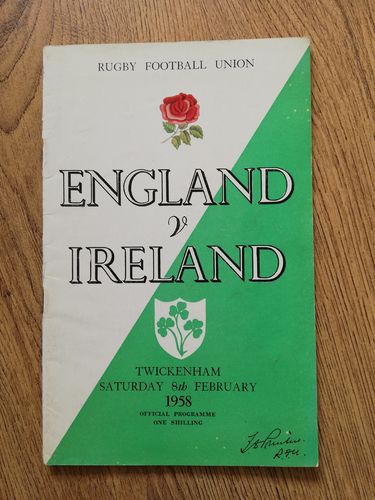 England v Ireland 1958