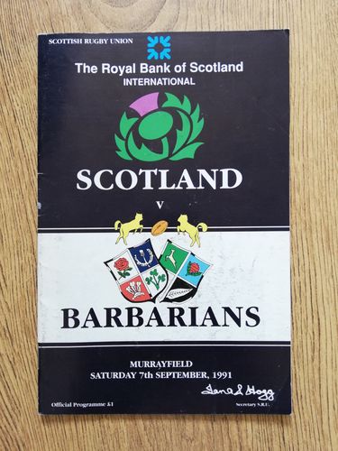 Scotland v Barbarians 1991
