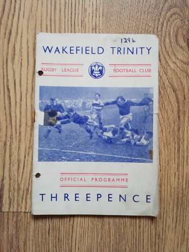 Wakefield Trinity v Oldham Aug 1954 Rugby League Programme