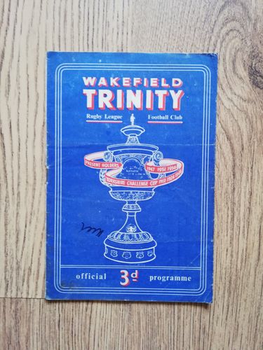 Wakefield Trinity v York Feb 1957 Challenge Cup Rugby League Programme